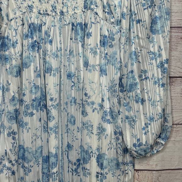 Altar’d State Alyssa Blue Floral Mini Dress Size Medium New - Picture 5 of 12